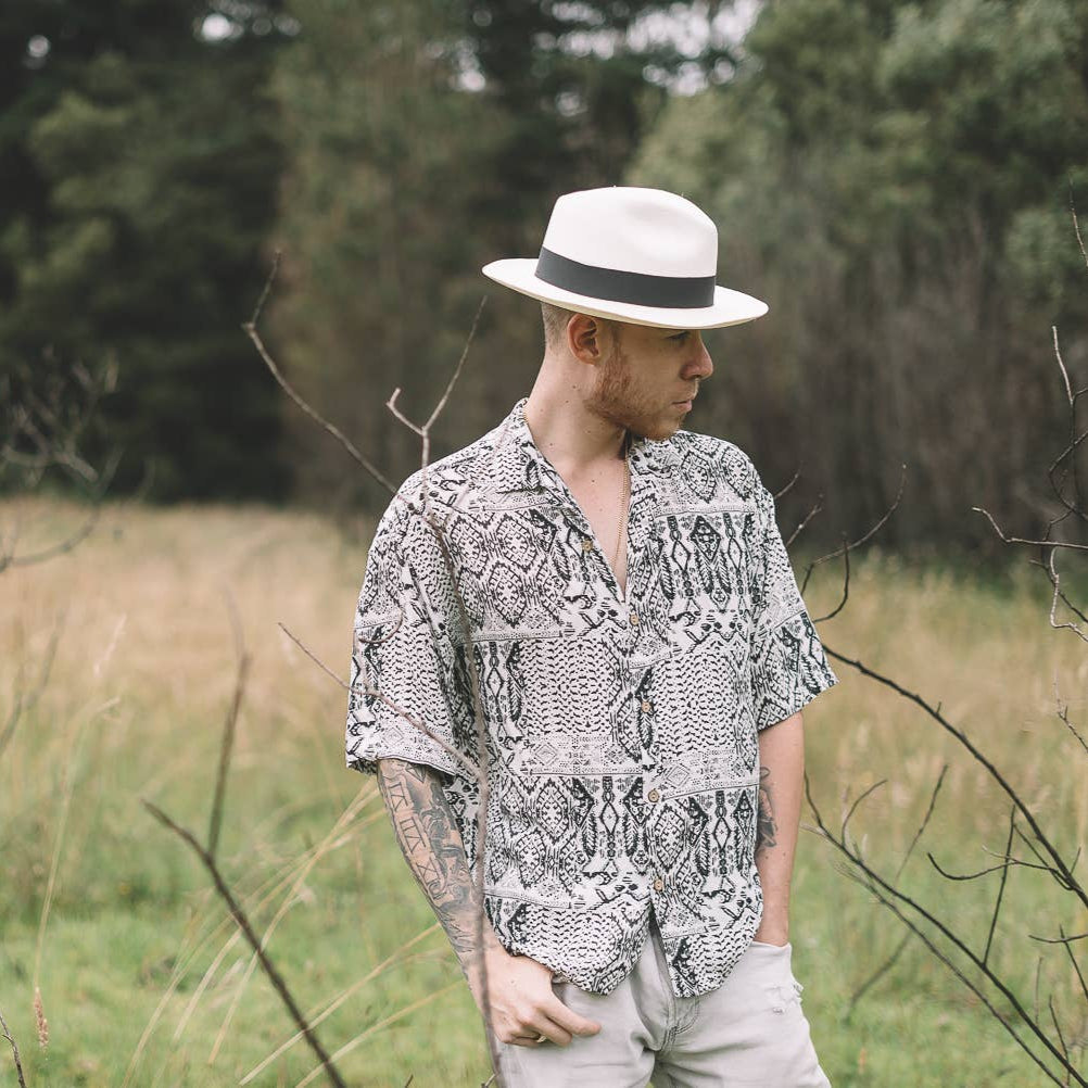 Classic White Panama Hat - Handmade Straw Hat
