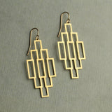 Gold Art Deco Ladder Earrings