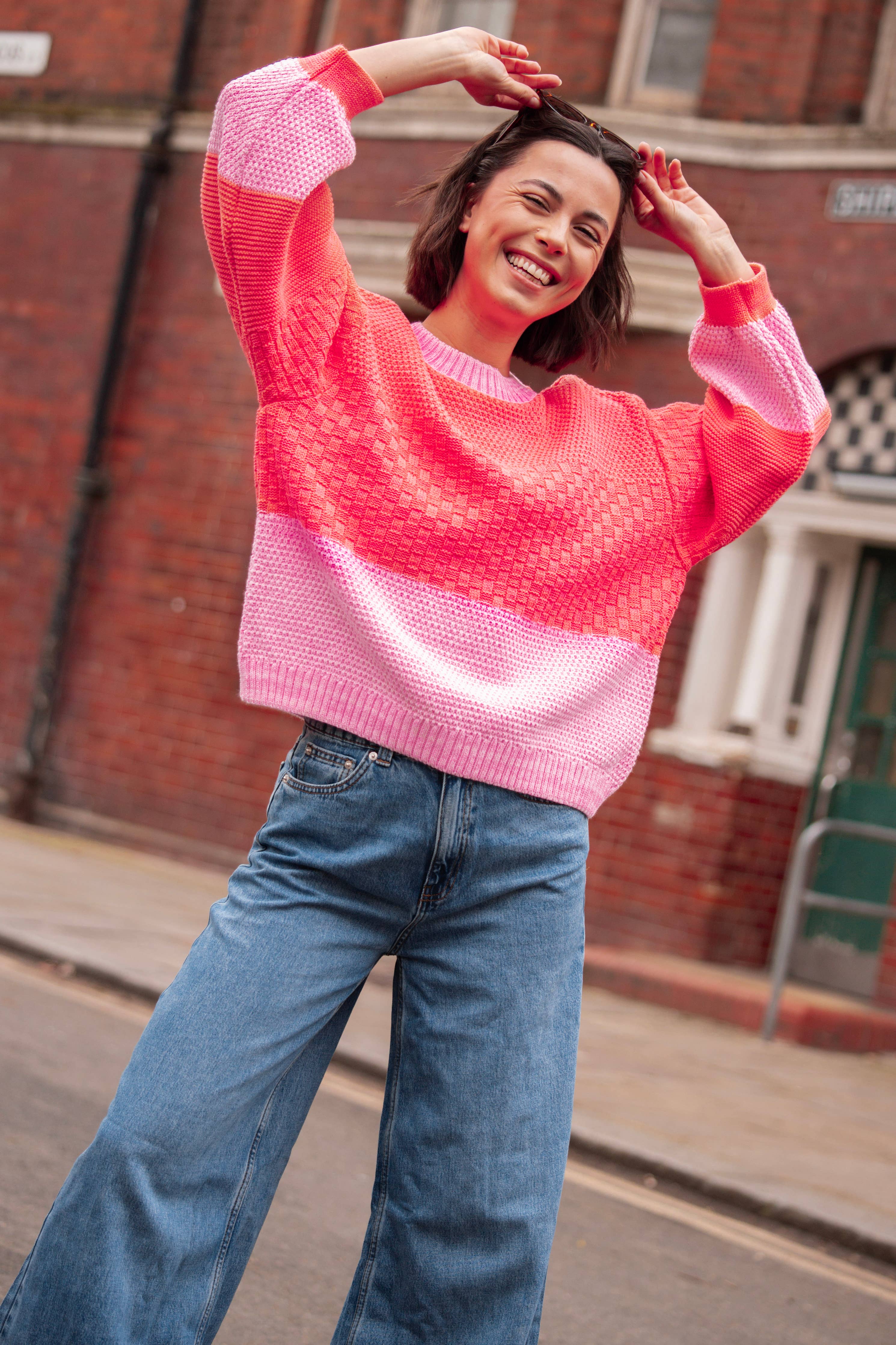 Taz Recycled Cotton Mix Two Tone Jumper
