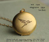 Hummingbird Gold Locket Necklace