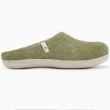 Green felt slippers by egos