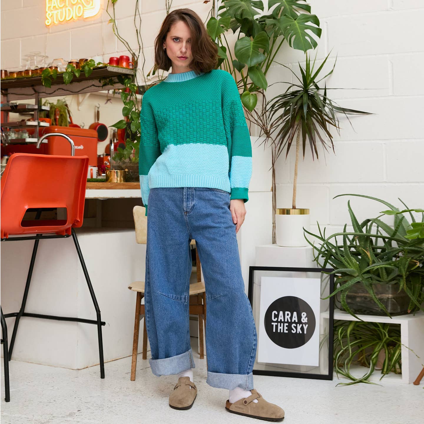 Taz Recycled Cotton Mix Two Tone Jumper