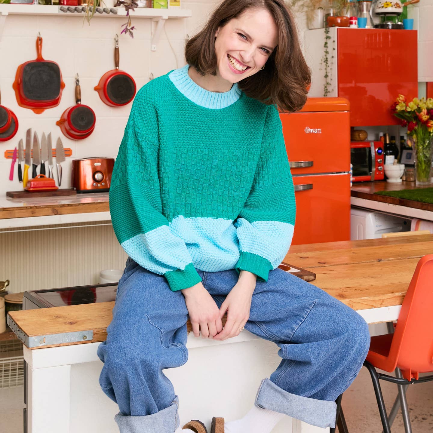 Taz Recycled Cotton Mix Two Tone Jumper