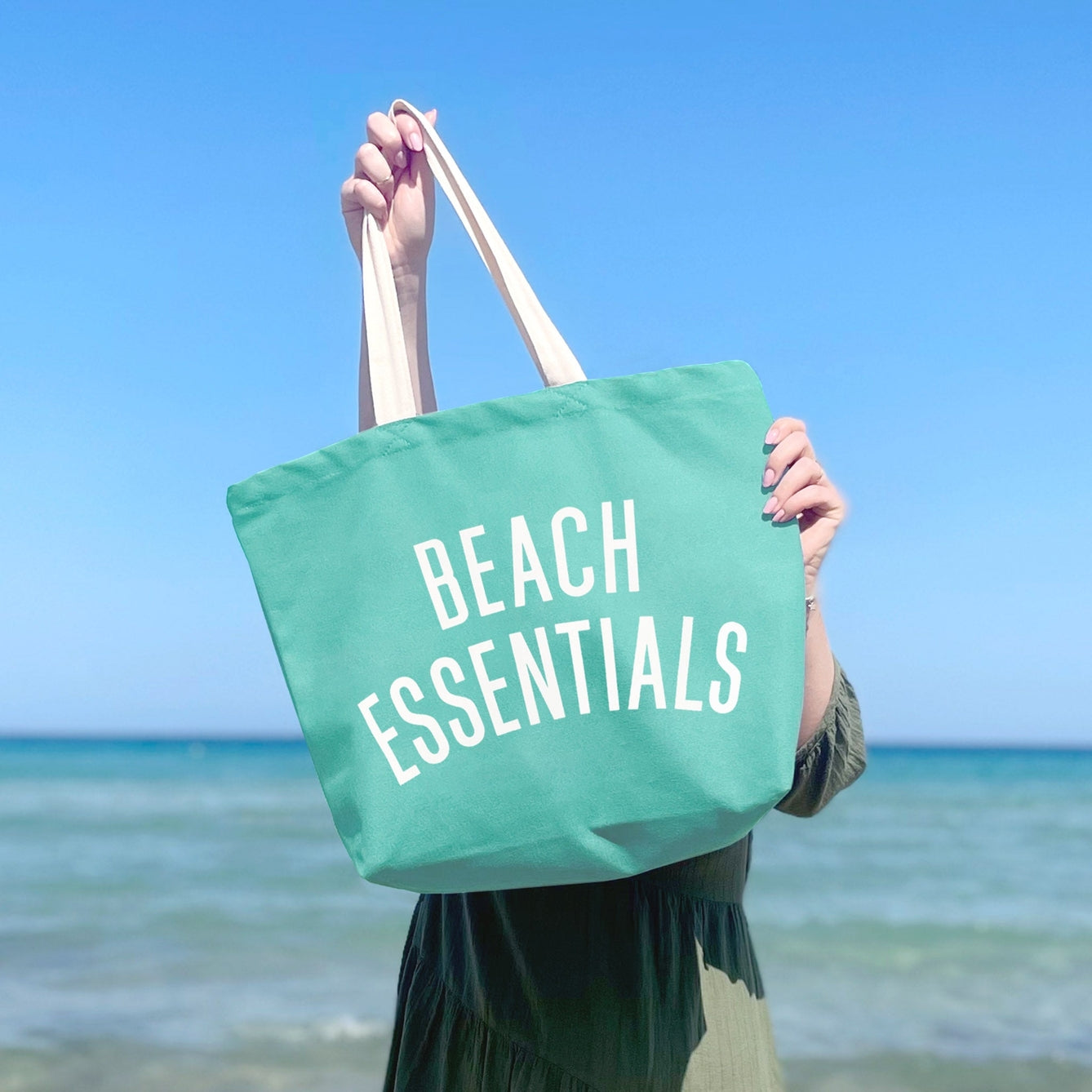'Beach Essentials' Canvas Bag