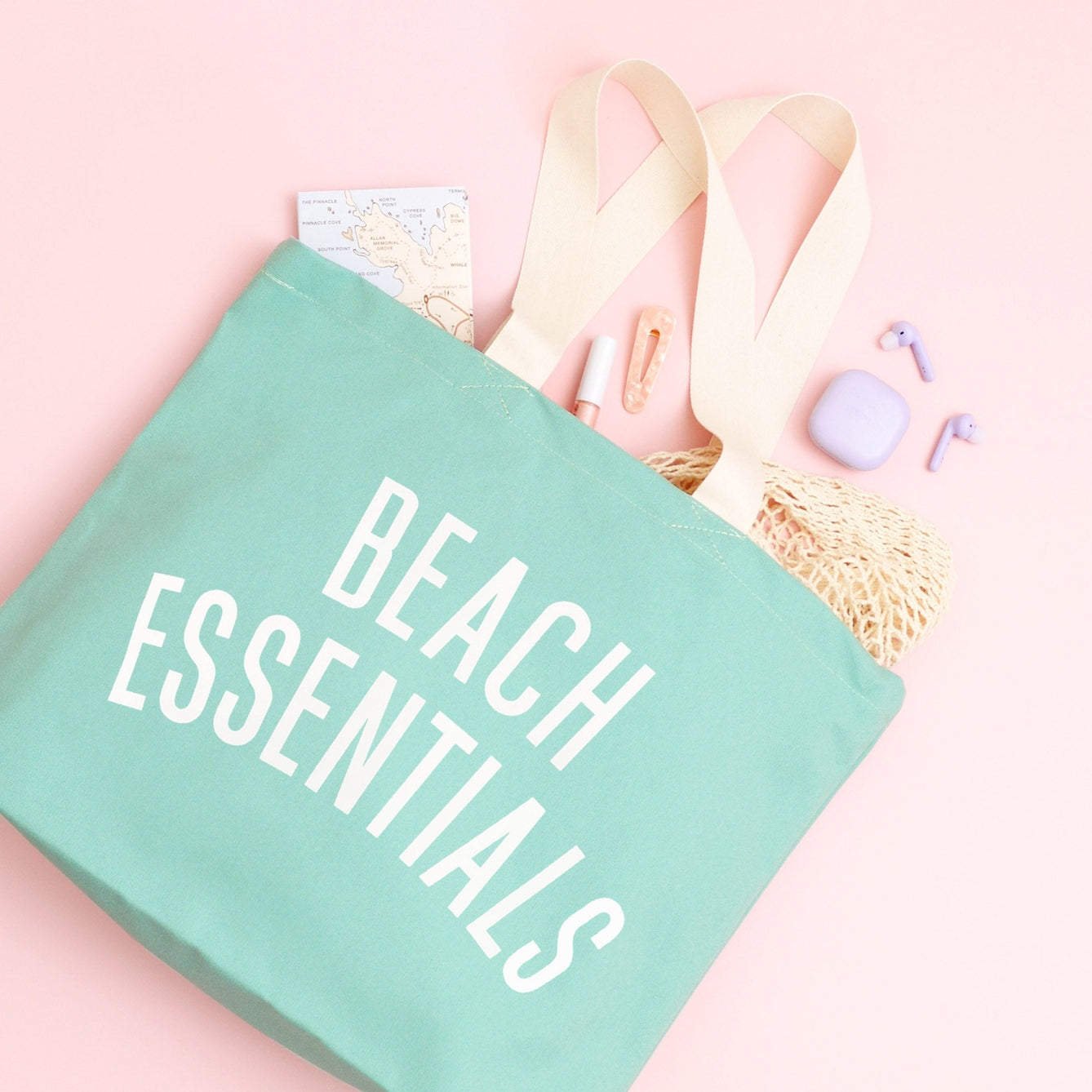 'Beach Essentials' Canvas Bag