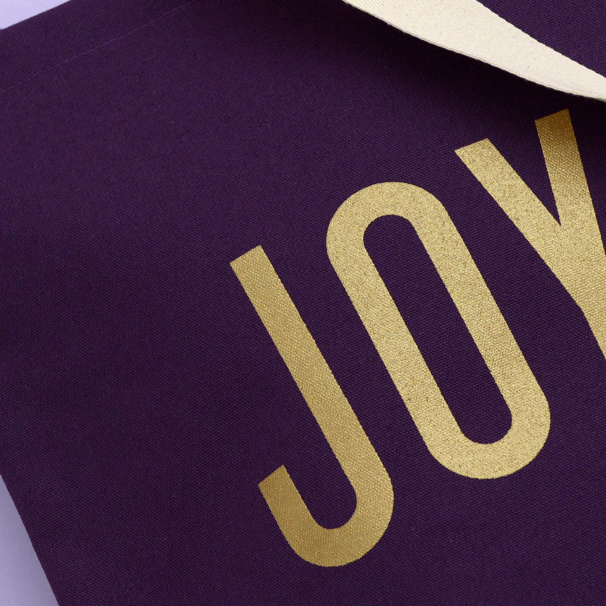 Joyful - Plum Canvas Tote Bag