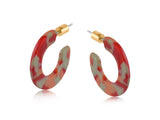 Hortense Flat Oval Resin Hoop Earrings