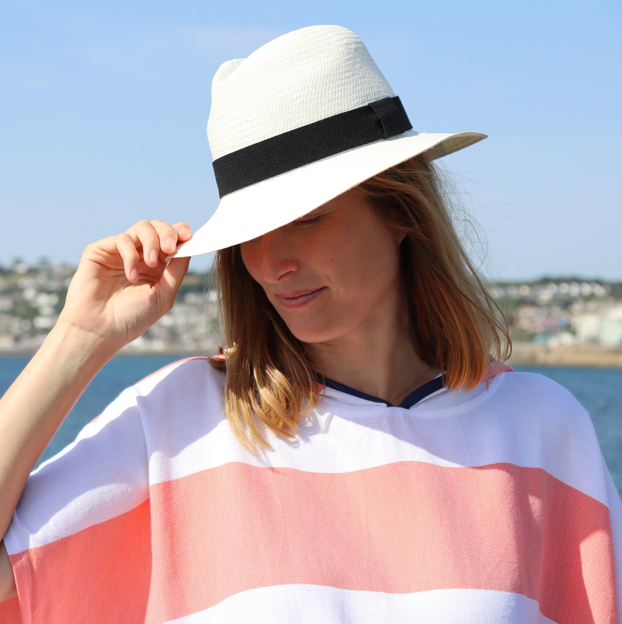 Classic White Panama Hat - Handmade Straw Hat