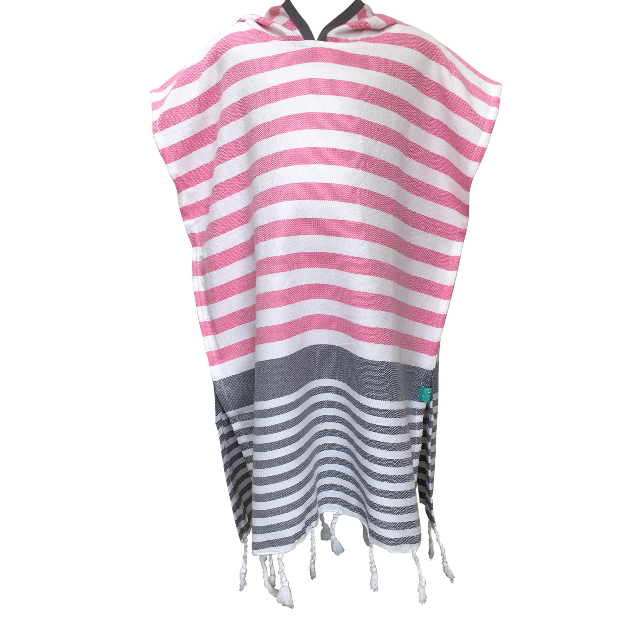 Children's pink cotton hooded towel