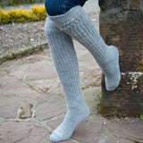 Morvah Welly Socks in Cableknit Alpaca