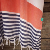 Tides Shortie Poncho - Coral/Navy