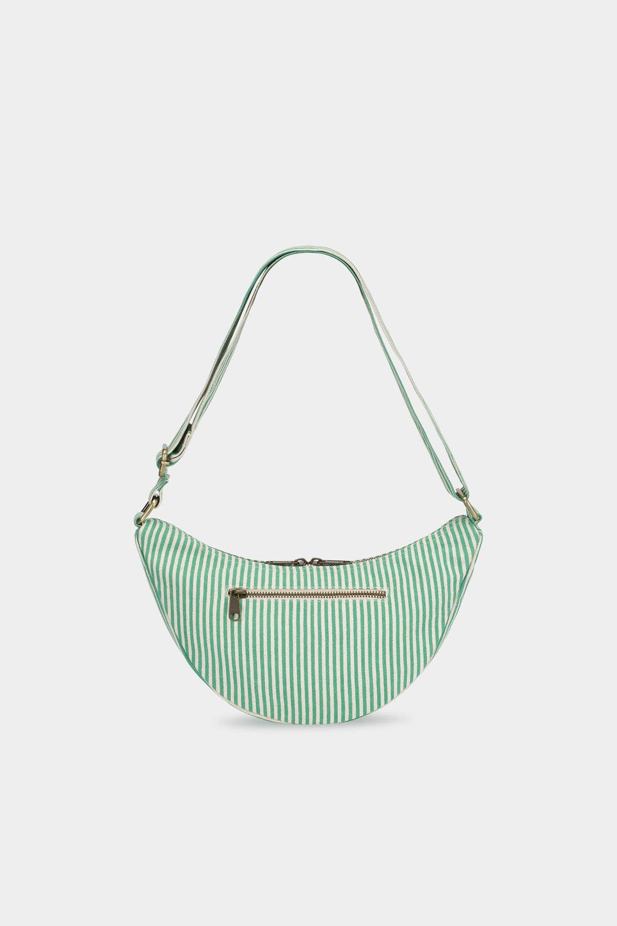 Andrea Green Striped Crossbody Bag