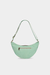Andrea Green Striped Crossbody Bag