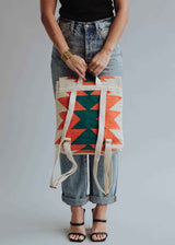 Beige, Orange & Green Aztec Backpack