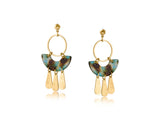 Sophia Statement Geo Metal and Resin Dangle Earrings