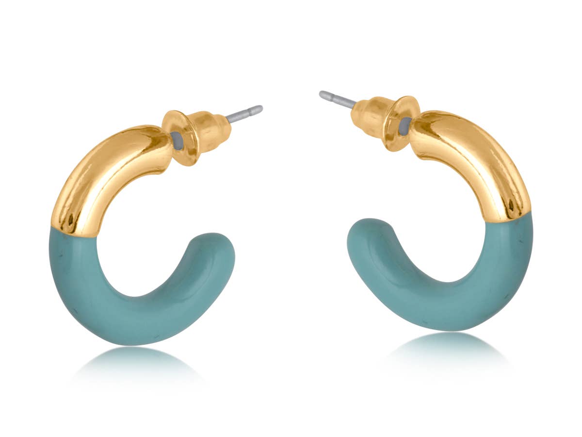 Salome Two Tone Enamelled Earrings - Ebbflowcornwall
