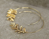 Botanical Leaf Hoop Earrings