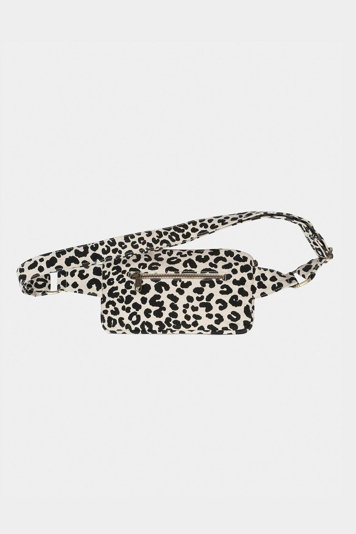 Harry Leopard Fanny Pack in Ecru