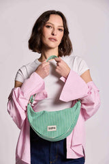 Andrea Green Striped Crossbody Bag