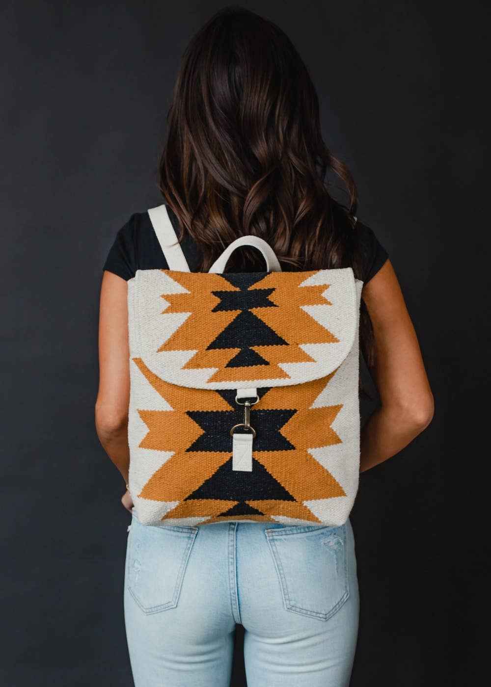 Cream, Camel & Black Aztec Backpack