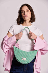 Andrea Green Striped Crossbody Bag