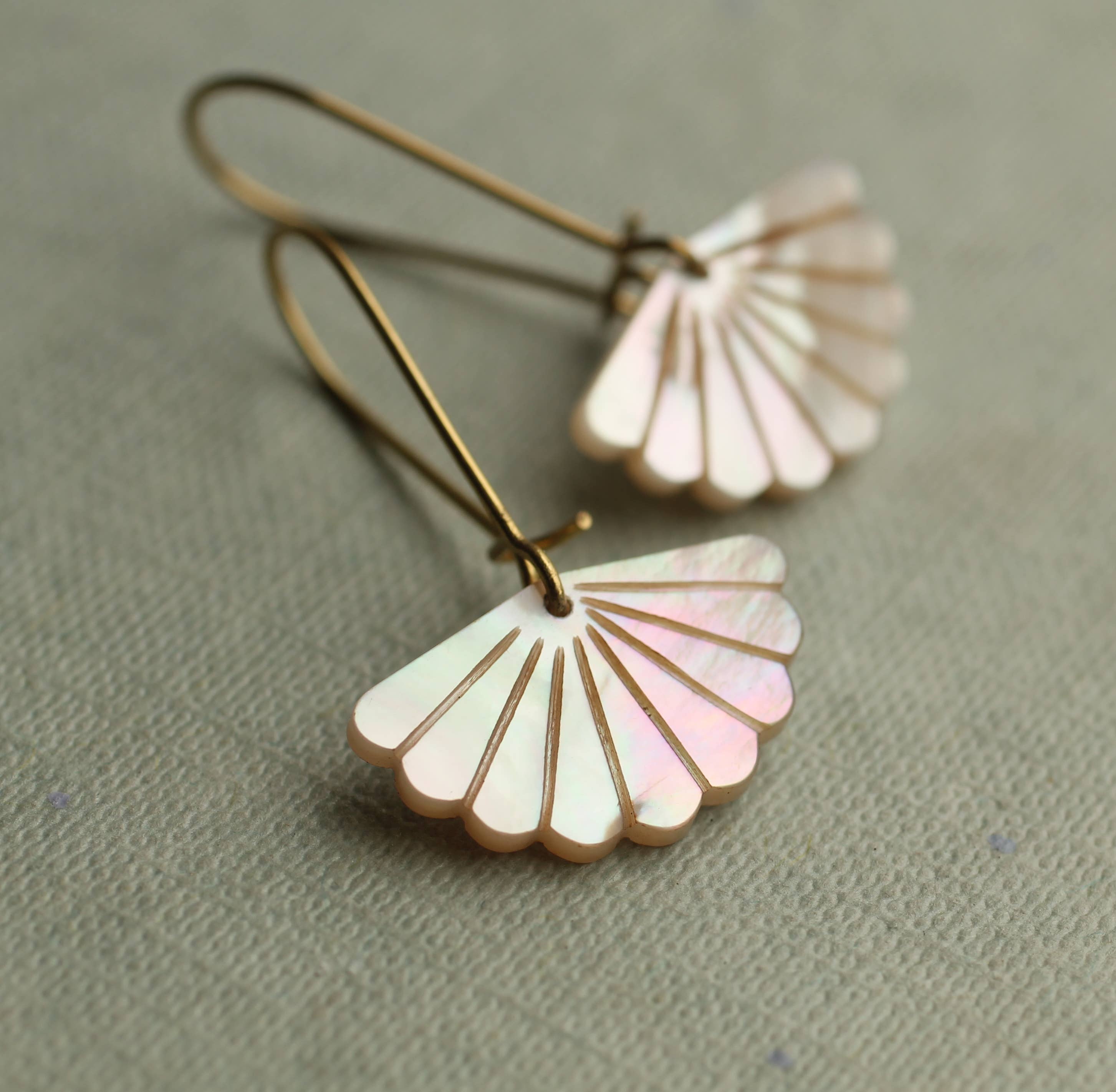Mother of Pearl Scallop Earrings