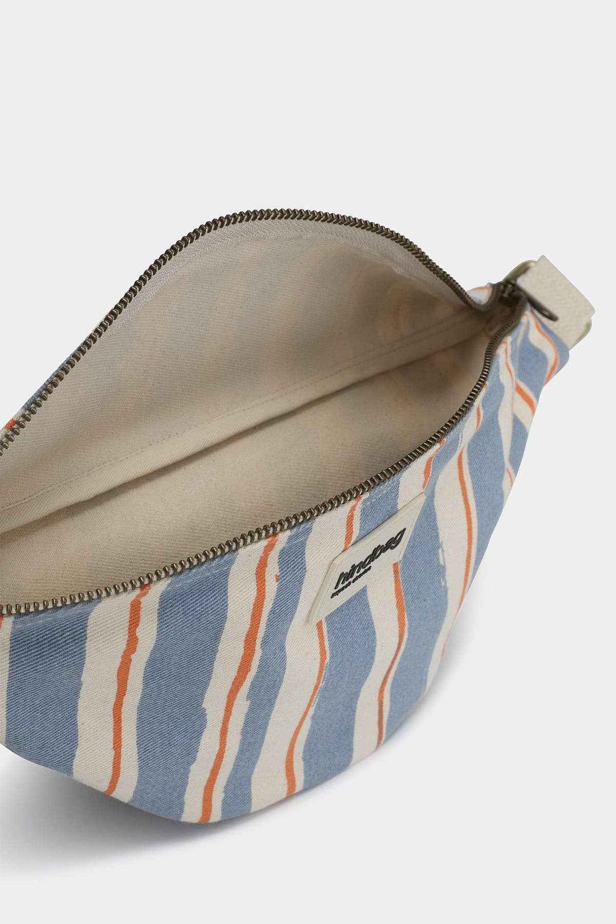 Olivia Orange and Blue Striped Fanny Pack