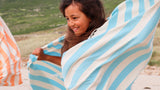 Striped cotton hammam towel by ebbflowcornwall