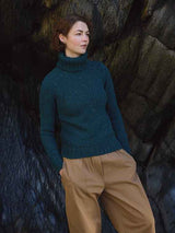 Fisherman Out of Ireland Roll Neck - Scots Pine