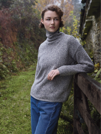 Fisherman Out of Ireland Slouchy Funnel Neck
