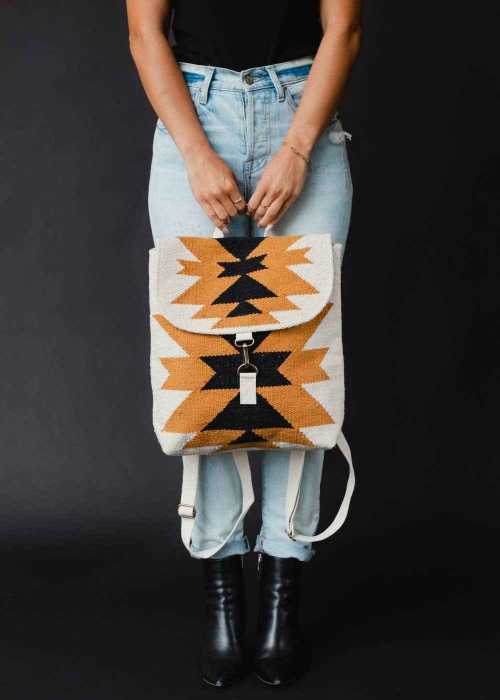 Cream, Camel & Black Aztec Backpack