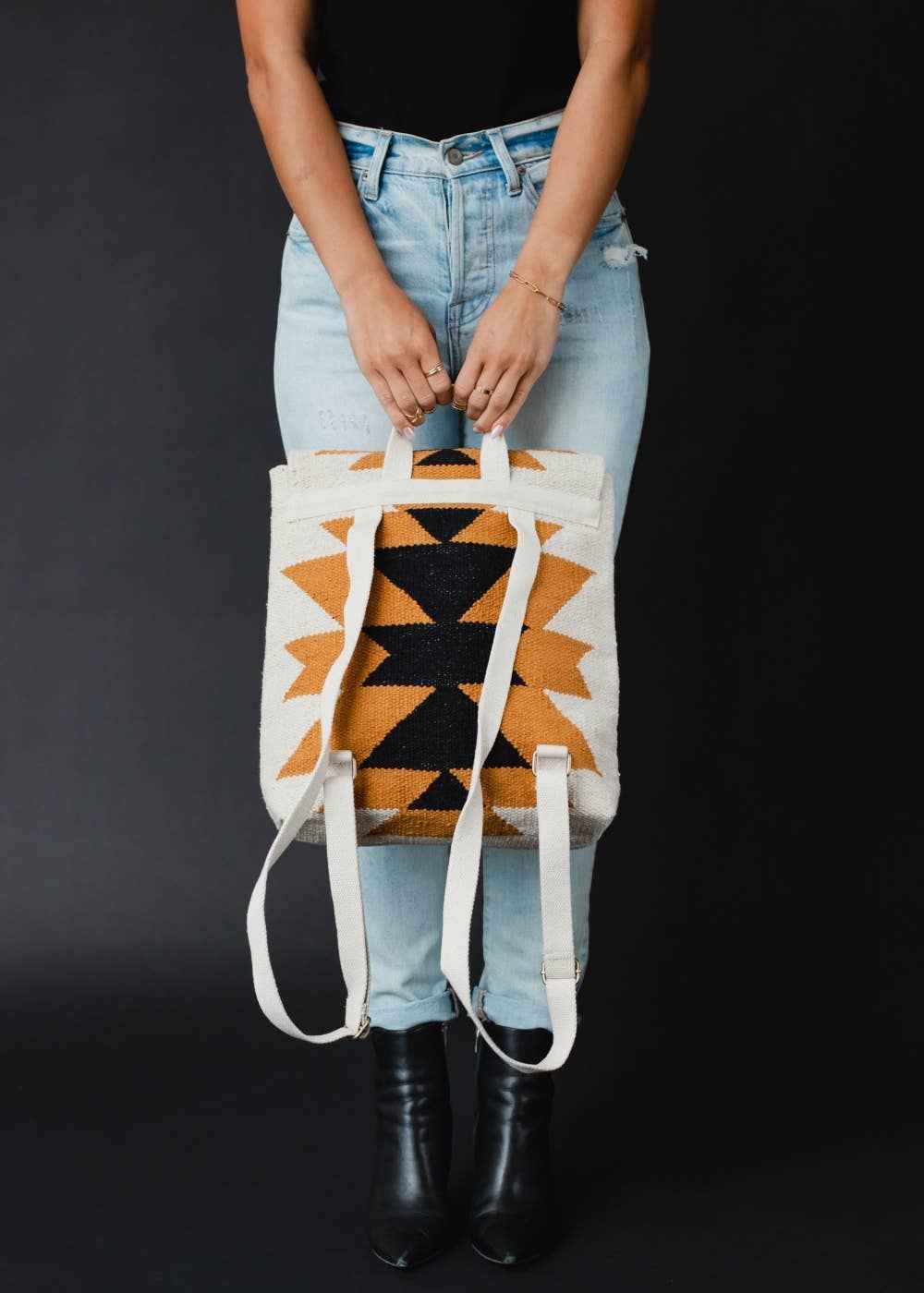 Cream, Camel & Black Aztec Backpack