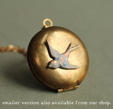 Antique Swallow Bird Locket