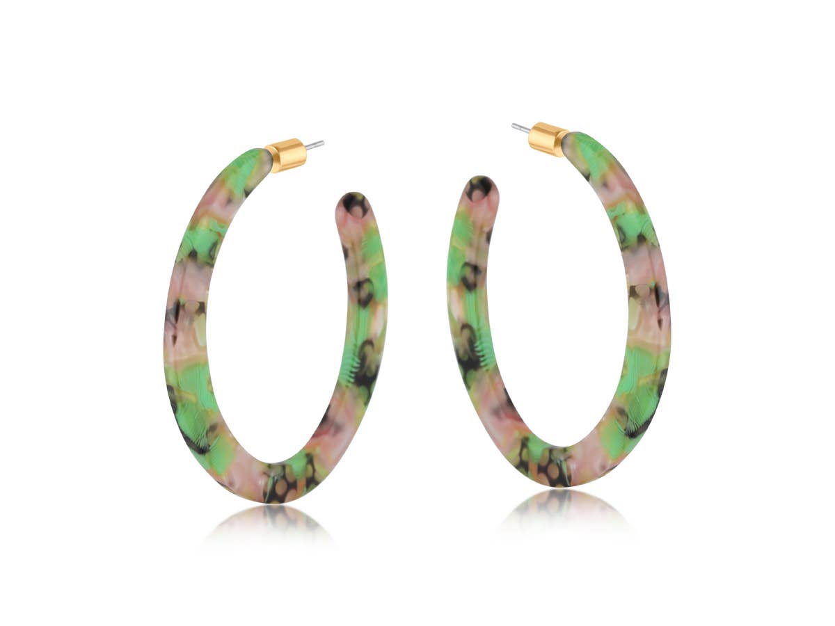 Ilona  Large Hoop Resin Statement Earrings