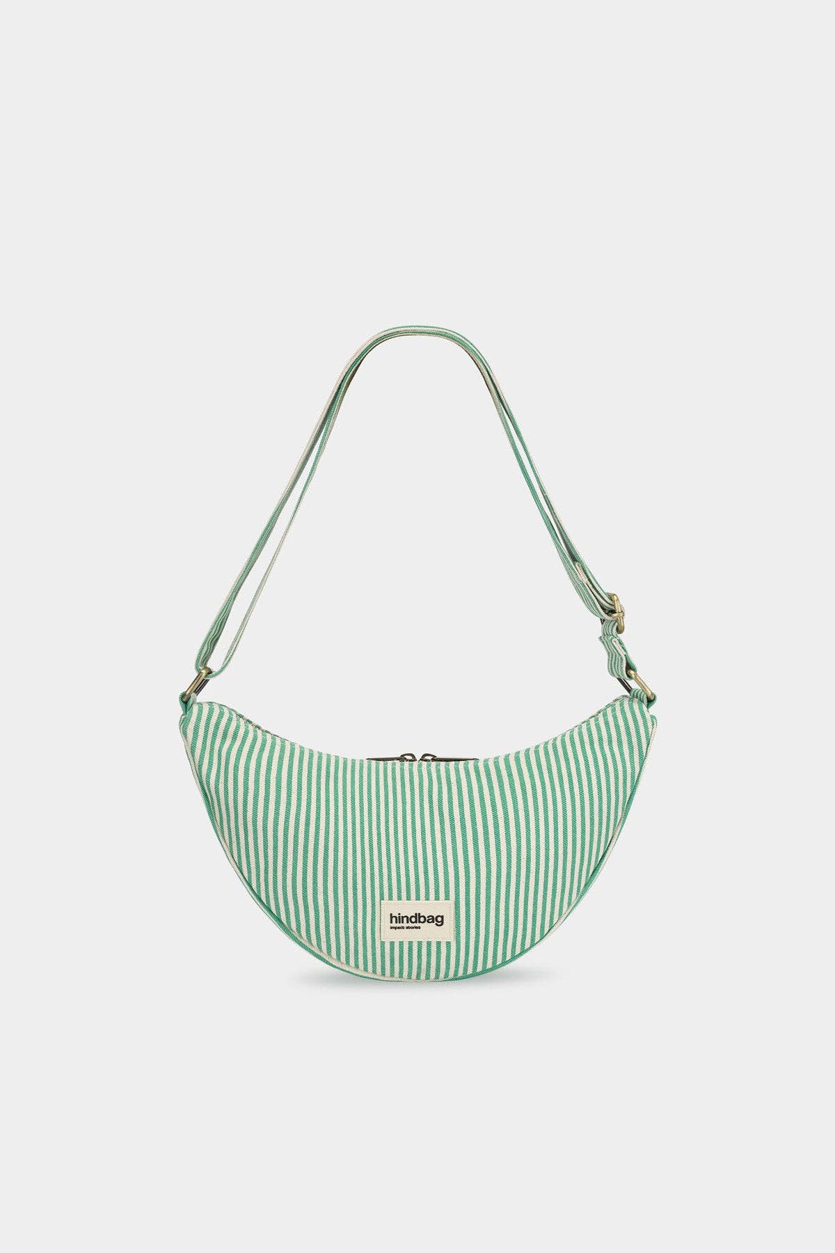 Andrea Green Striped Crossbody Bag