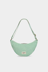 Andrea Green Striped Crossbody Bag