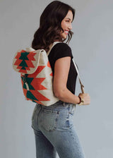 Beige, Orange & Green Aztec Backpack