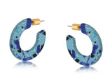 Emma Flat Oval Resin Hoop Earrings