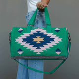 Green, Lt. Pink & Blue Western Duffel