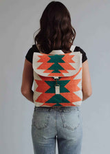 Beige, Orange & Green Aztec Backpack