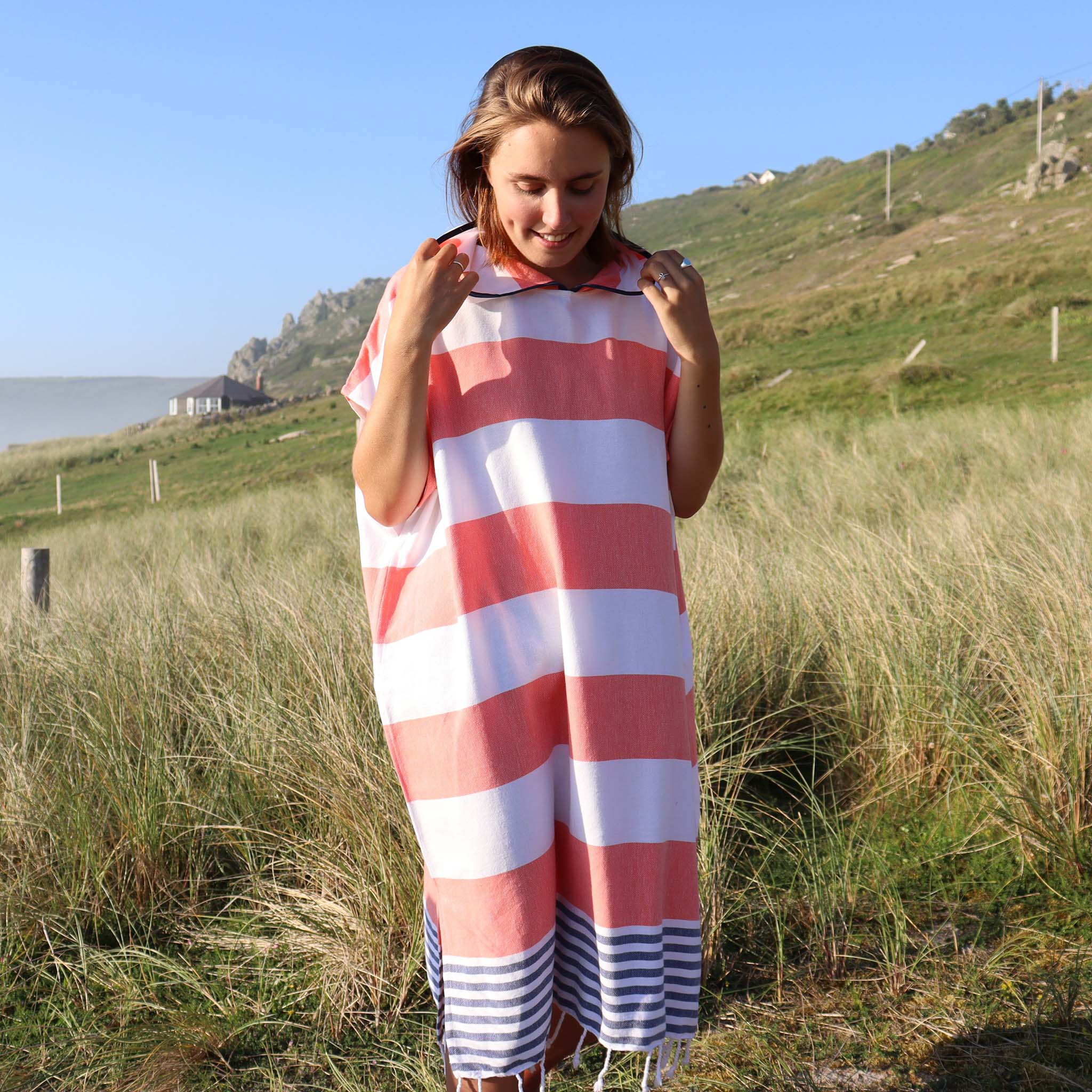 Tides Changing Robe - Coral/Navy